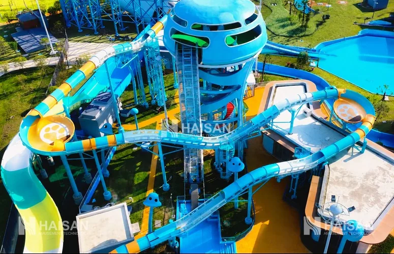 Hangzhou Tianmu Future Valley Water World - Haisan water park project case photo water roller coaster